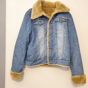 One Tuff Babe Reversible Denim and Faux Fur Jacket